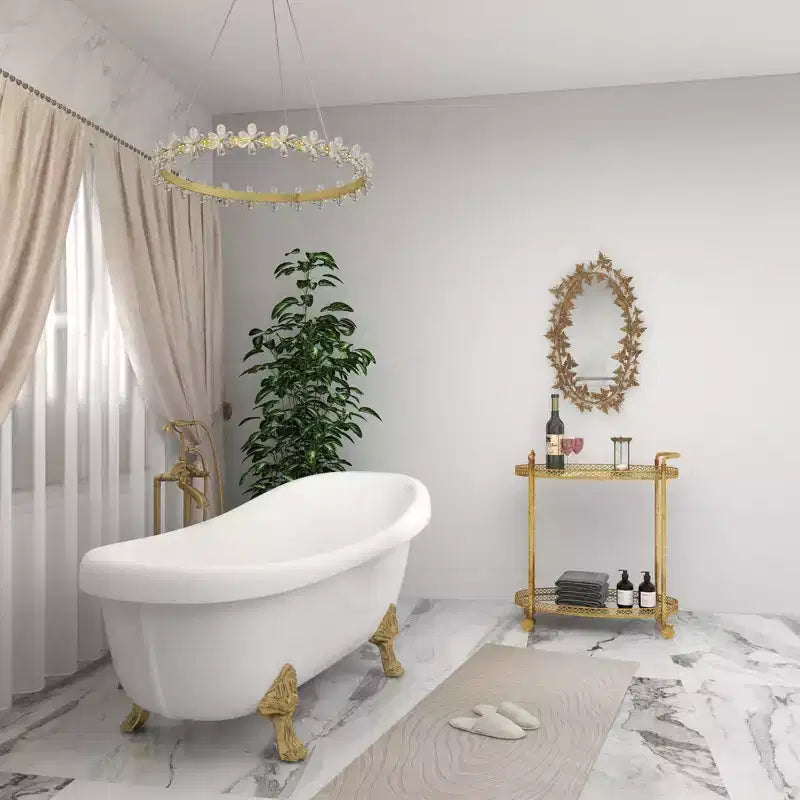 Glam Metal Butterfly Wall Mirror Gold - Olivia & May: Iron Frame, Round Shape, No Assembly Required