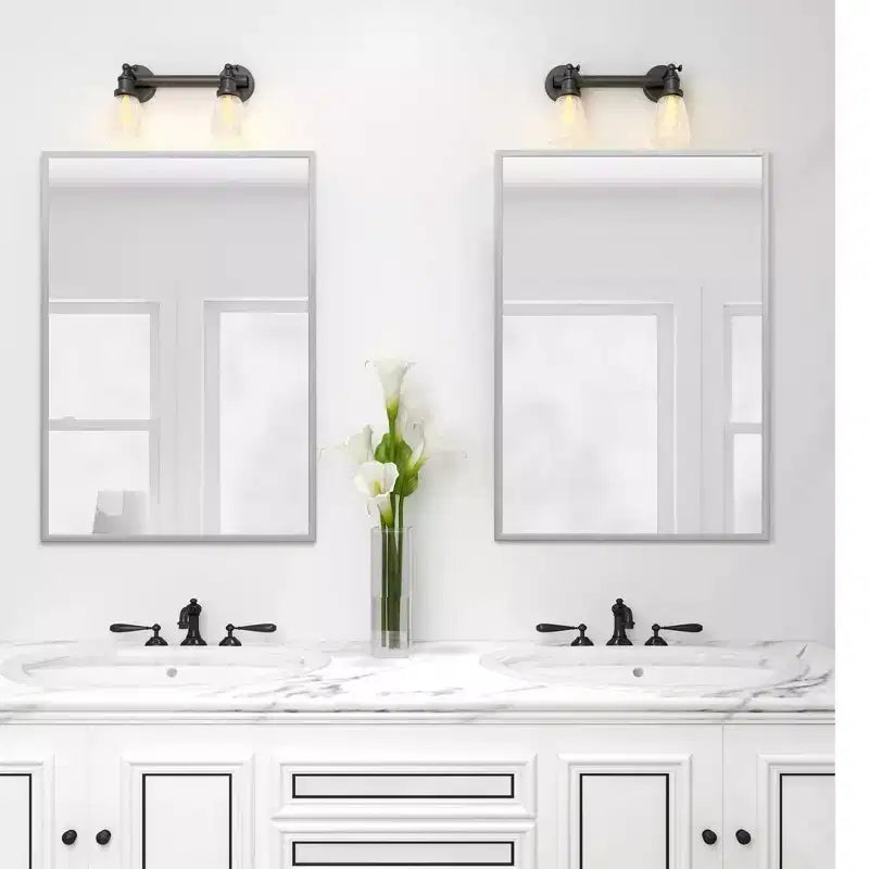MAYEERTY Hanging Mirror Aluminum Alloy Thin Edge Right Angle Rectangle