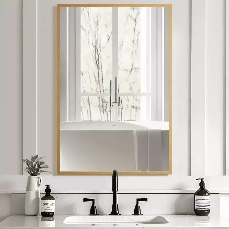 MAYEERTY Hanging Mirror Aluminum Alloy Thin Edge Right Angle Rectangle