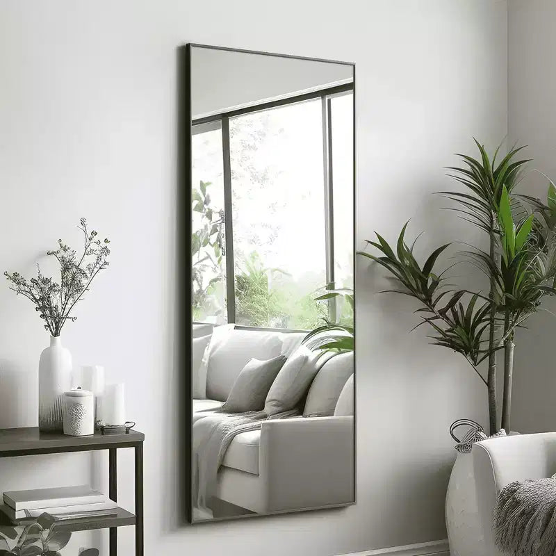 MAYEERTY Hanging Mirror Aluminum Alloy Thin Edge Right Angle Rectangle
