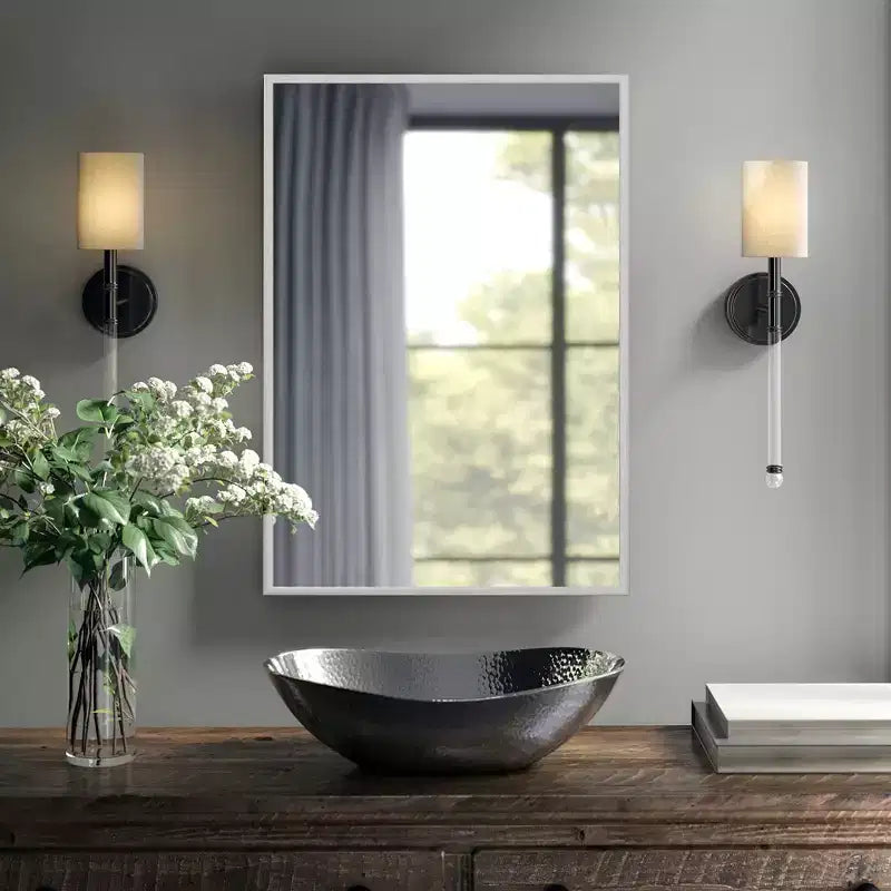MAYEERTY Hanging Mirror Aluminum Alloy Thin Edge Right Angle Rectangle