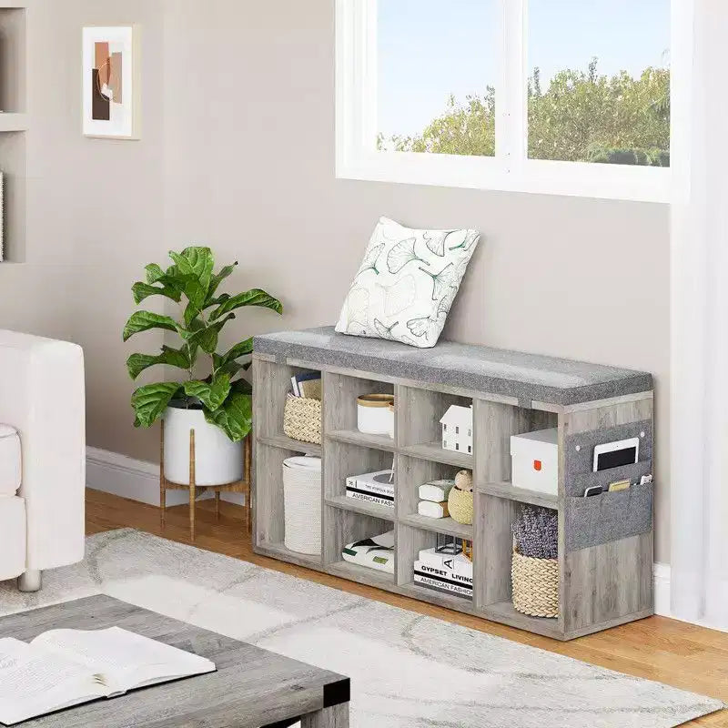 Shoe Cabinet with Removable Cushion - 3-Tier Storage Organizer with Adjustable Shelves