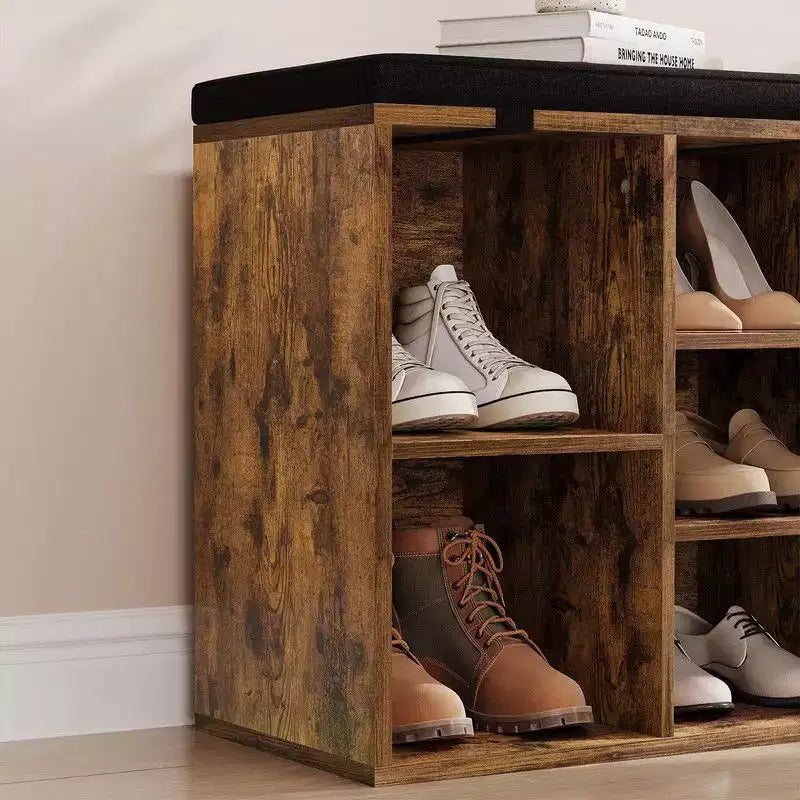 Shoe Cabinet with Removable Cushion - 3-Tier Storage Organizer with Adjustable Shelves