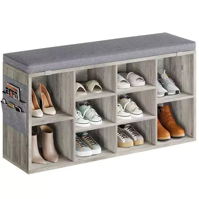 Shoe Cabinet with Removable Cushion - 3-Tier Storage Organizer with Adjustable Shelves