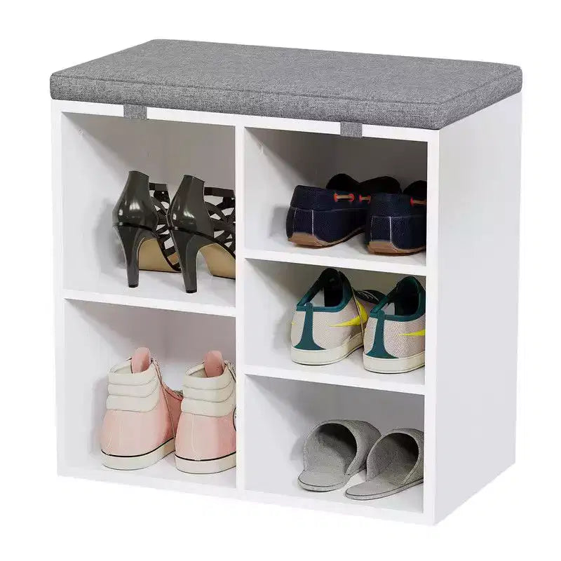 Shoe Cabinet with Removable Cushion - 3-Tier Storage Organizer with Adjustable Shelves