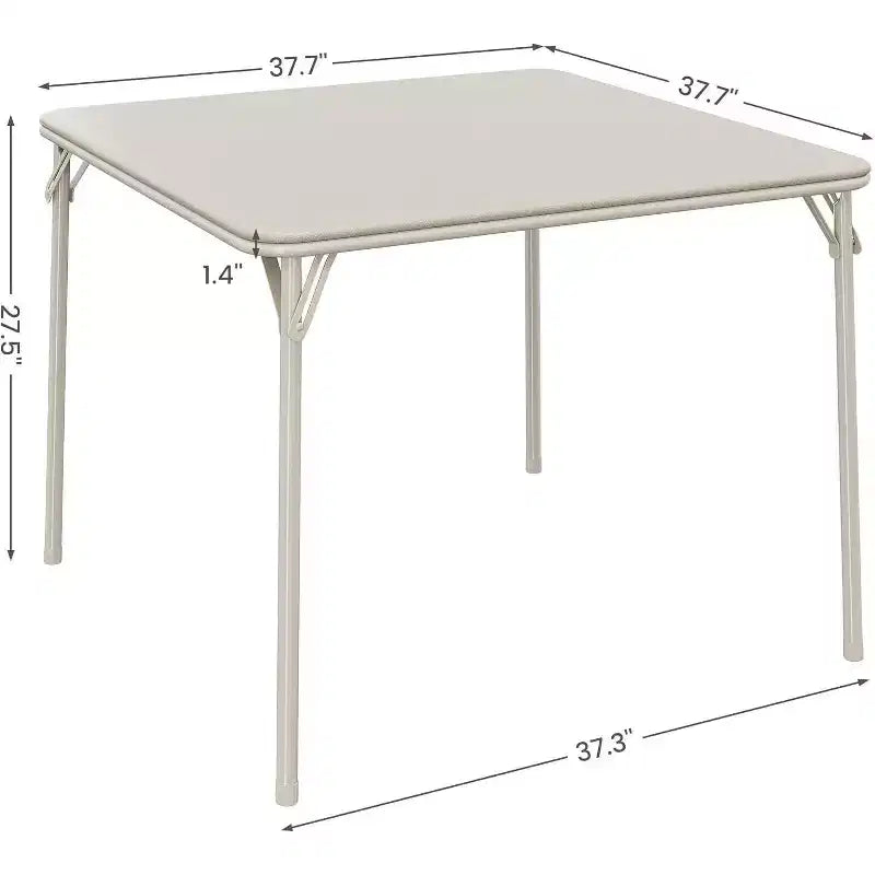 Acekool 33.6 Inch Folding Card Table with PU Soft Cushion, Portable Square Metal Table for Living Room, Office, Bedroom Foldable & Compact Design