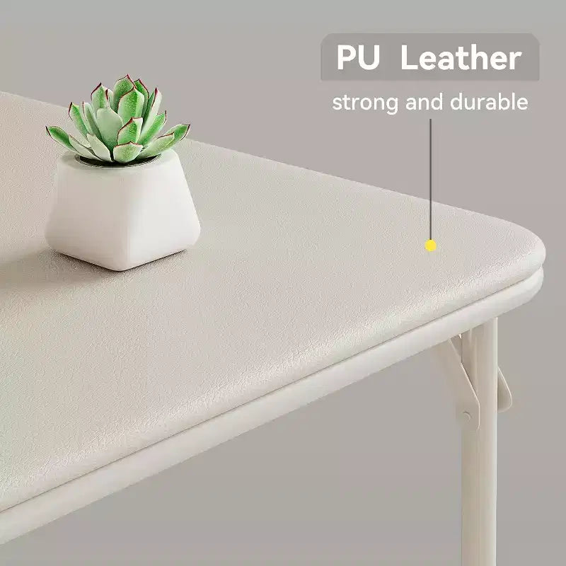 Acekool 33.6 Inch Folding Card Table with PU Soft Cushion, Portable Square Metal Table for Living Room, Office, Bedroom Foldable & Compact Design