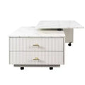 GDFStudio Cyralis Modern Extendable Reversible Storage Coffee Table with 2 Drawers and 6 Wheels
