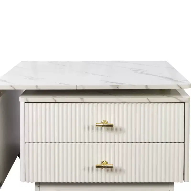 GDFStudio Cyralis Modern Extendable Reversible Storage Coffee Table with 2 Drawers and 6 Wheels