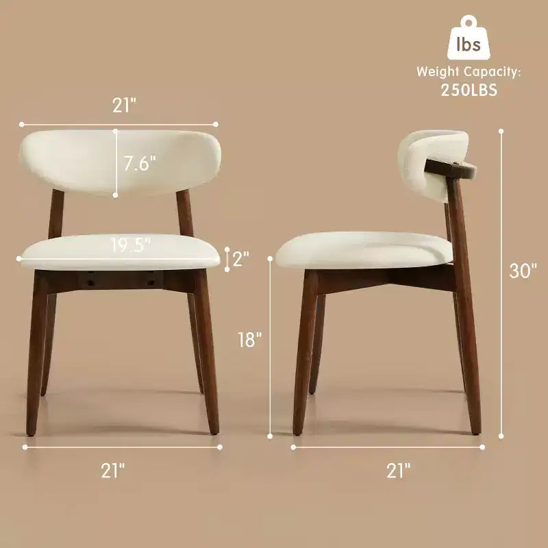 Subrtex Upholstered Solid Wood Dining Chair Modern Fabric Kitchen Side Chairs