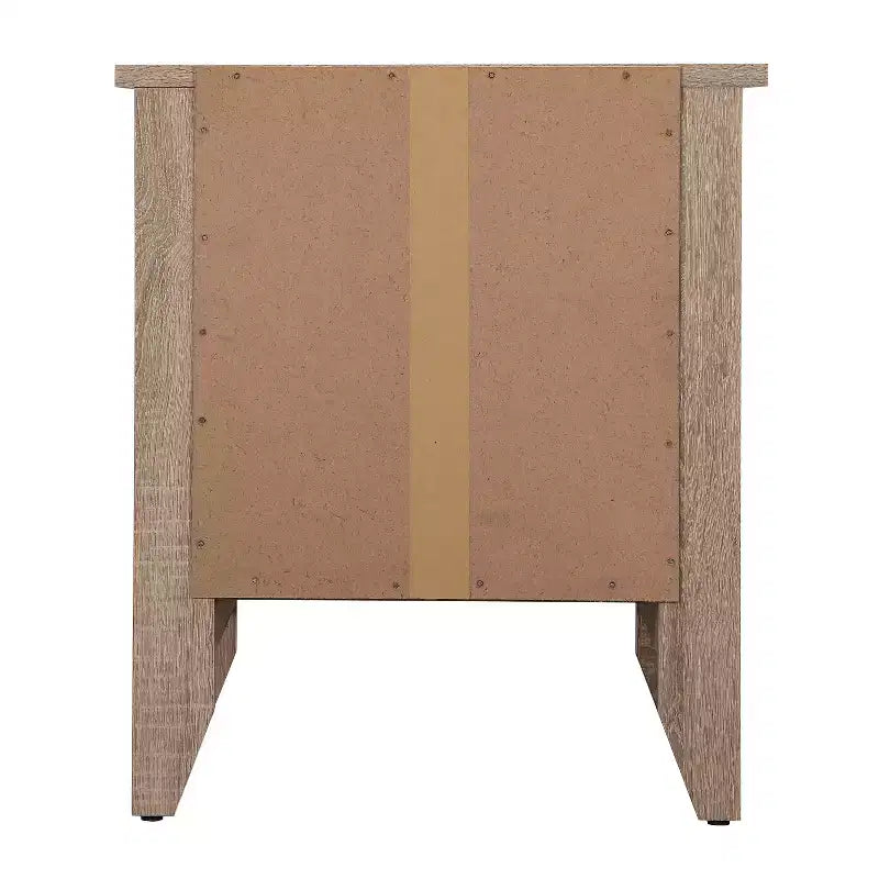 HomeStock 24 in.H x 21 in W Rectangle Brown Finish Single Drawer Wood Nighstand For Living Room and Bedroom