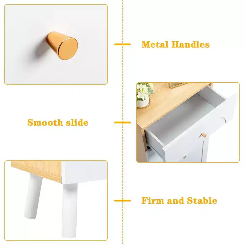 Karl Home 5-Drawer White MDF (Medium-Density Fiberboard) 19.69in. W Chest of Drawer
