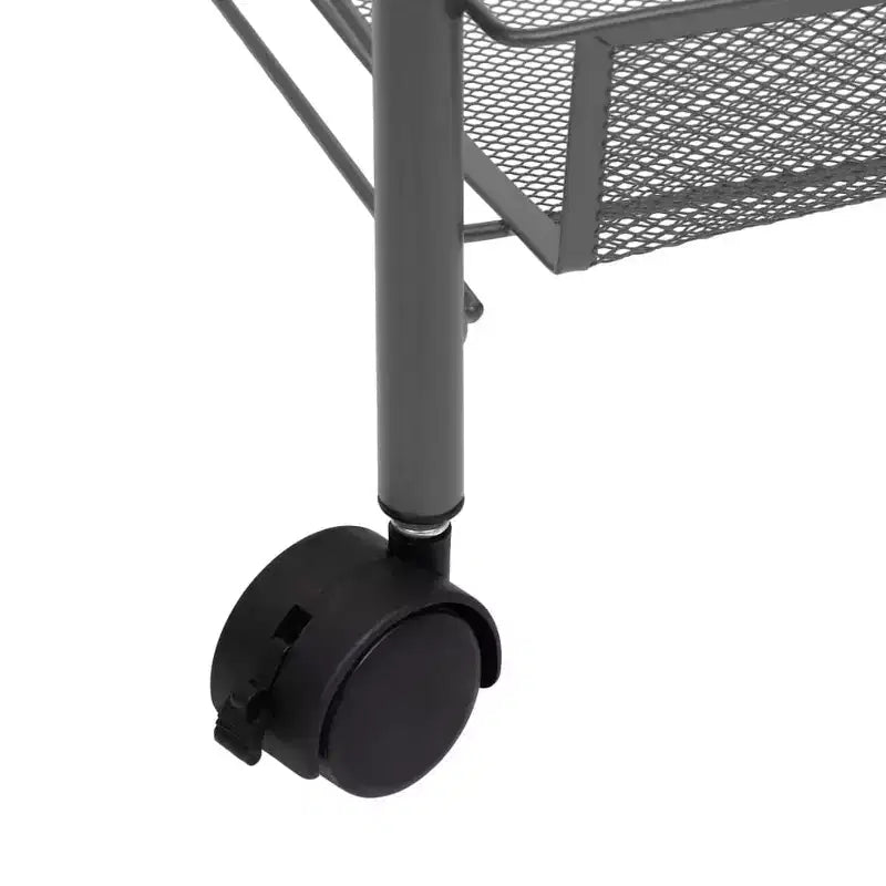 CLIHOME 5 Tier Mesh Rolling File Utility Cart Storage Basket Home Office Trolley Kitchen Pantry Organizers