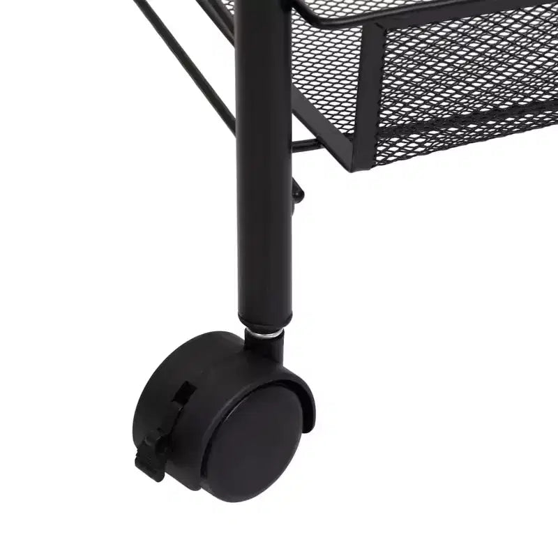 CLIHOME 5 Tier Mesh Rolling File Utility Cart Storage Basket Home Office Trolley Kitchen Pantry Organizers