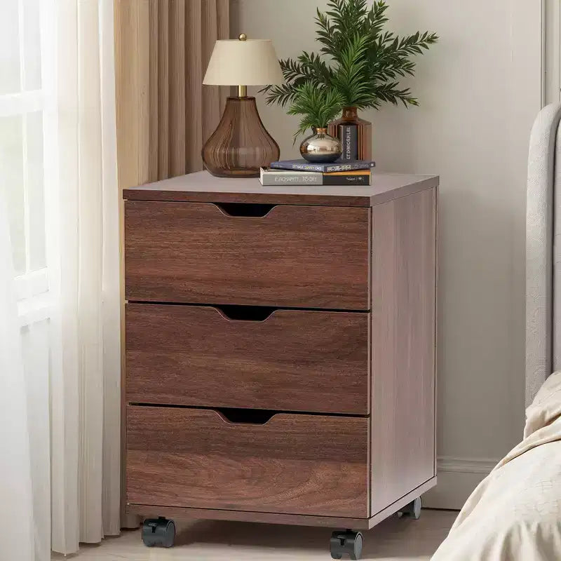 MAYEERTY 1622 Inch White 3-Drawer Vertical Wood File Cabinet - With Casters, Fully Assembled for Home Office