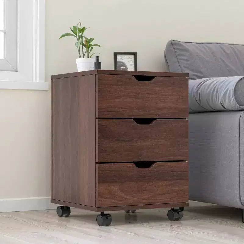 MAYEERTY 1622 Inch White 3-Drawer Vertical Wood File Cabinet - With Casters, Fully Assembled for Home Office