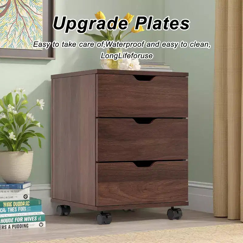 MAYEERTY 1622 Inch White 3-Drawer Vertical Wood File Cabinet - With Casters, Fully Assembled for Home Office