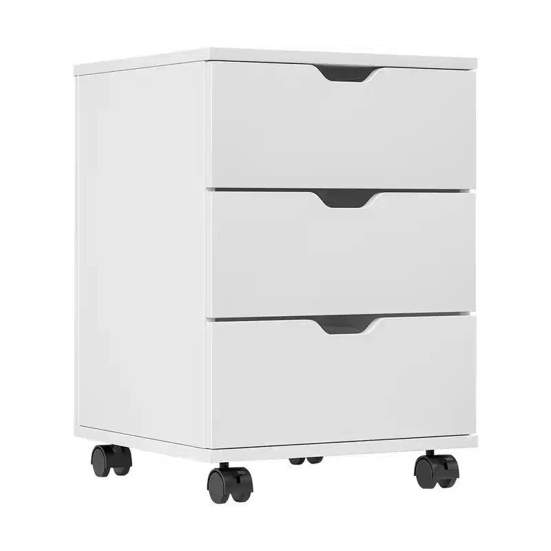 MAYEERTY 1622 Inch White 3-Drawer Vertical Wood File Cabinet - With Casters, Fully Assembled for Home Office