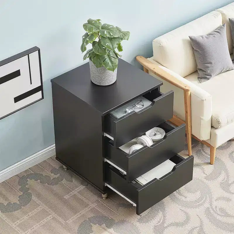 MAYEERTY 1622 Inch White 3-Drawer Vertical Wood File Cabinet - With Casters, Fully Assembled for Home Office