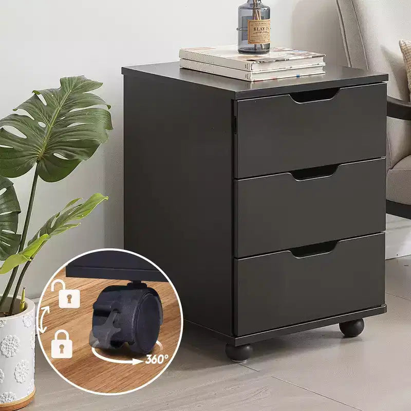 MAYEERTY 1622 Inch White 3-Drawer Vertical Wood File Cabinet - With Casters, Fully Assembled for Home Office