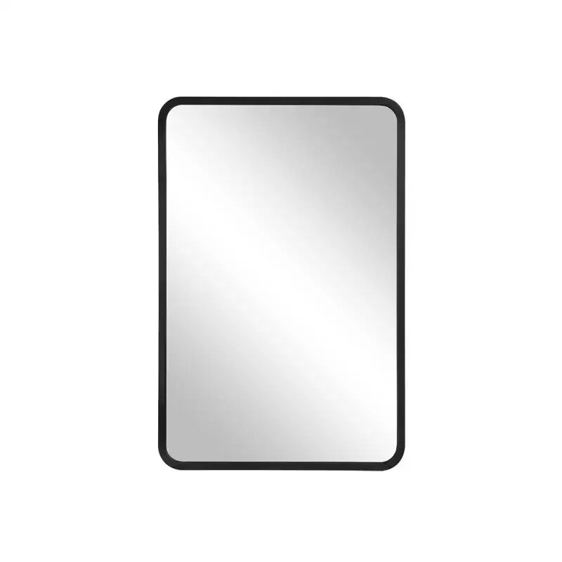 MAYEERTY 28 x 20in Modern Rectangular Bathroom Medicine Cabinets, Metal Framed Wall Mirror with Storage, Black