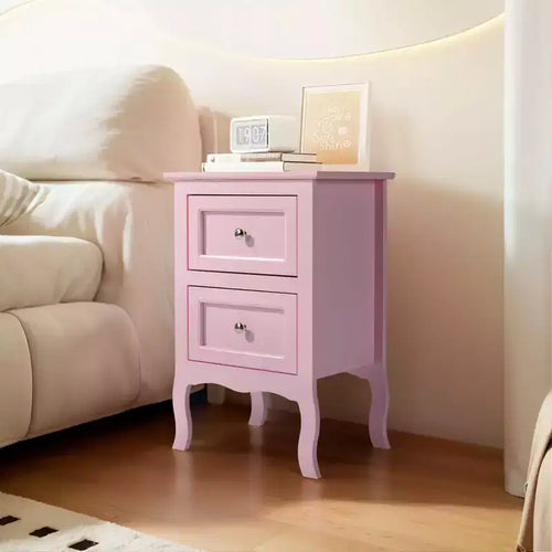Karl Home 2-Drawer Pink MDF (Medium-Density Fiberboard) 15.75in. W Nightstands