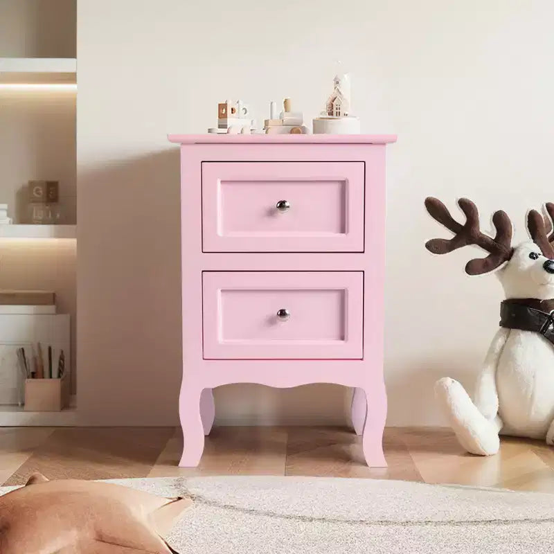 Karl Home 2-Drawer Pink MDF (Medium-Density Fiberboard) 15.75in. W Nightstands