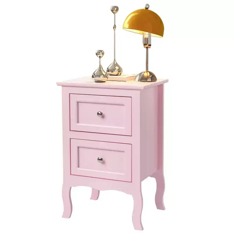 Karl Home 2-Drawer Pink MDF (Medium-Density Fiberboard) 15.75in. W Nightstands