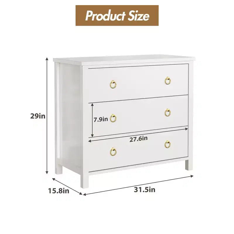 7-Drawer Dresser,Modern Wooden Storage Chest of Drawers,Dresser TV Stand,Wood Drawer Organizer with Handles for Bedroom,Living Room,Hallway,White