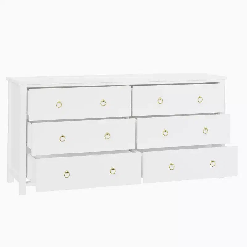 7-Drawer Dresser,Modern Wooden Storage Chest of Drawers,Dresser TV Stand,Wood Drawer Organizer with Handles for Bedroom,Living Room,Hallway,White