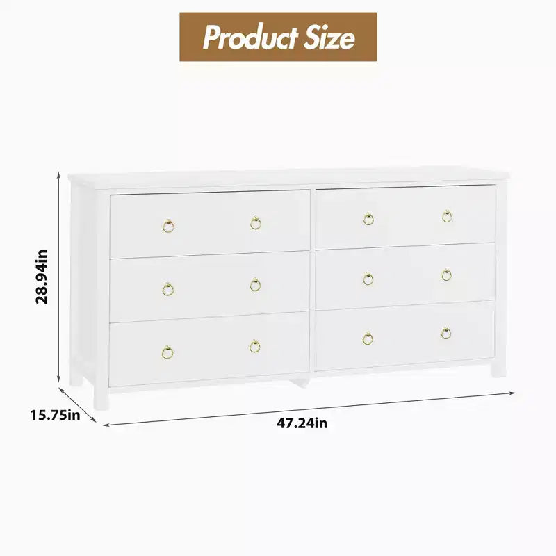 7-Drawer Dresser,Modern Wooden Storage Chest of Drawers,Dresser TV Stand,Wood Drawer Organizer with Handles for Bedroom,Living Room,Hallway,White