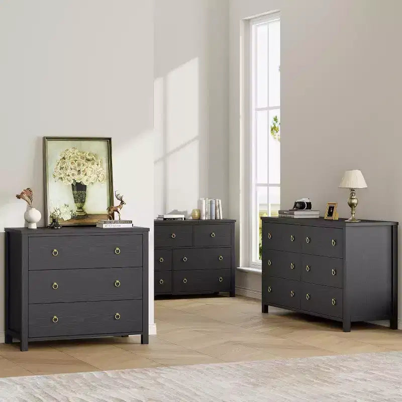 7-Drawer Dresser,Modern Wooden Storage Chest of Drawers,Dresser TV Stand,Wood Drawer Organizer with Handles for Bedroom,Living Room,Hallway,White