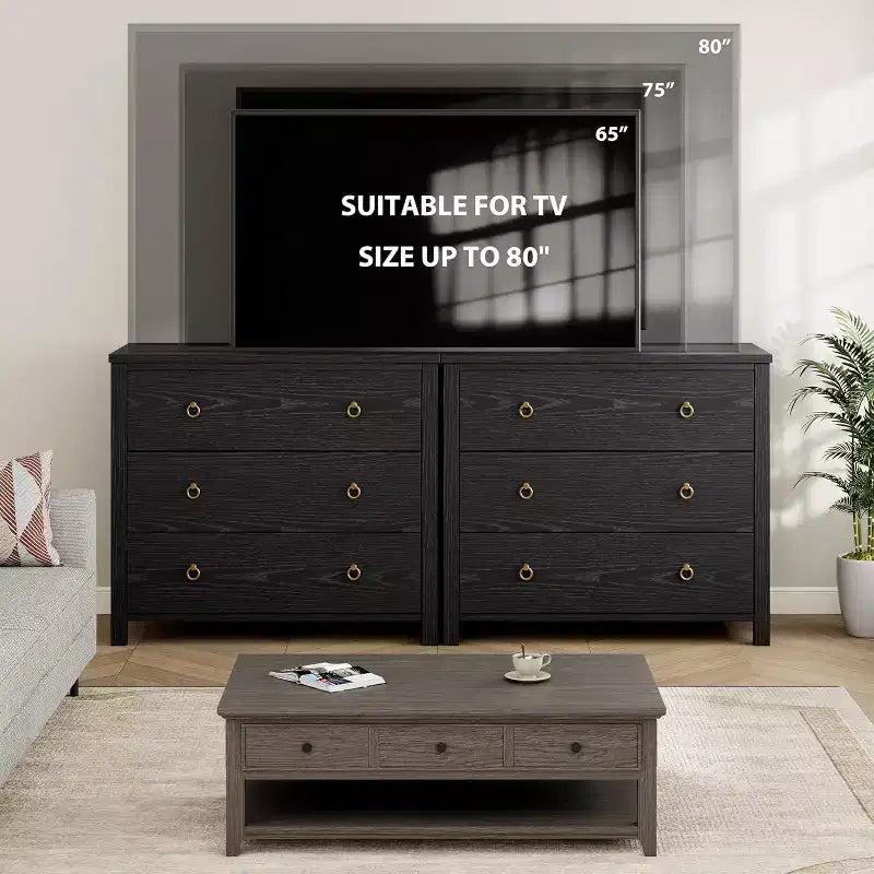 7-Drawer Dresser,Modern Wooden Storage Chest of Drawers,Dresser TV Stand,Wood Drawer Organizer with Handles for Bedroom,Living Room,Hallway,White