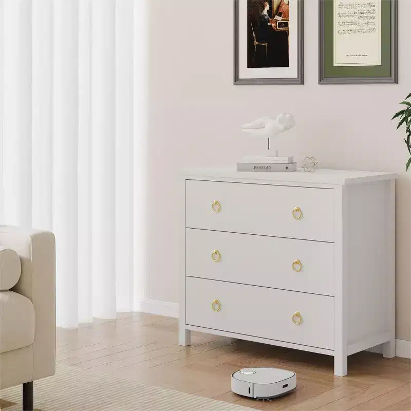 7-Drawer Dresser,Modern Wooden Storage Chest of Drawers,Dresser TV Stand,Wood Drawer Organizer with Handles for Bedroom,Living Room,Hallway,White