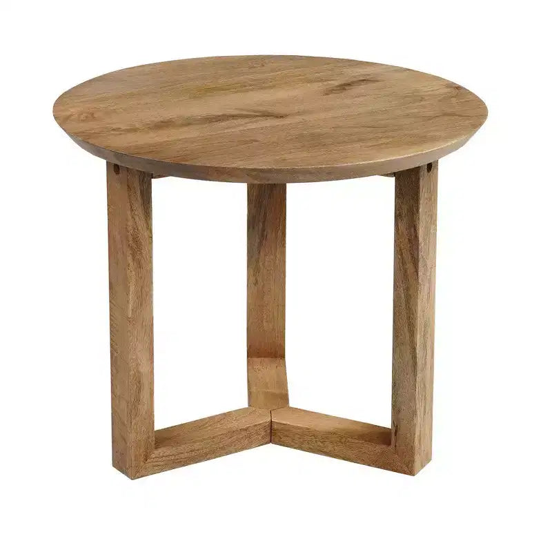 Royal Hampton 18.5 Round Handcrafted Side End Table | Mango Wood