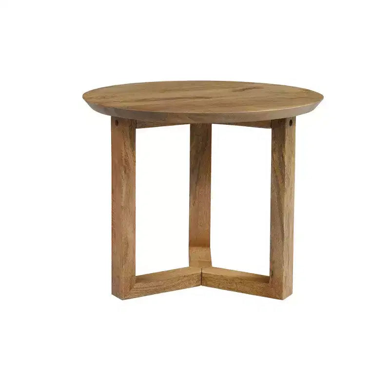 Royal Hampton 18.5 Round Handcrafted Side End Table | Mango Wood