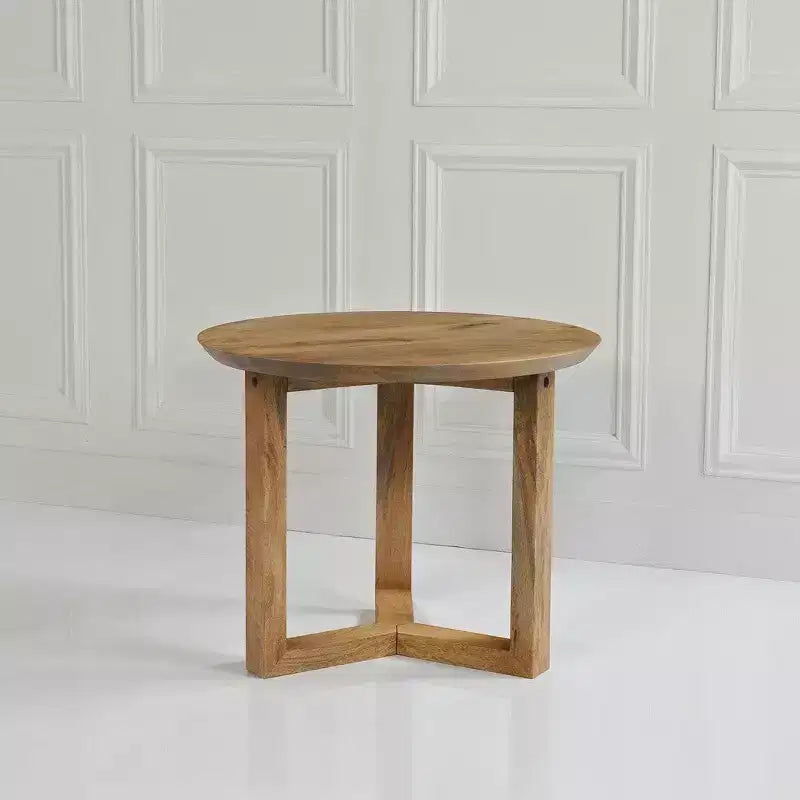 Royal Hampton 18.5 Round Handcrafted Side End Table | Mango Wood