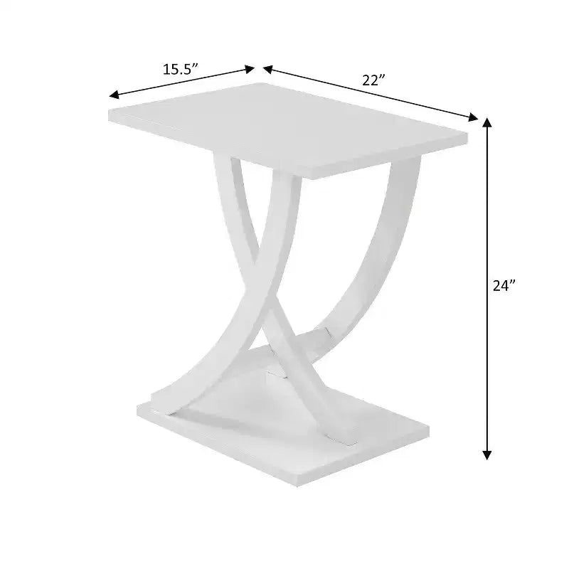 HomeStock Belmont Criss-Cross Chairside End Table with Woodgrain Finish, Contemporary Side Table with Open Storage for Living Room Decor