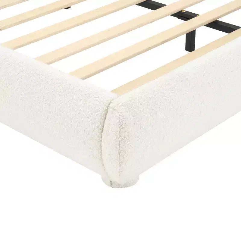 Christopher Knight Home Emilia Modern Upholstered Platform Bed with Curved Headboard