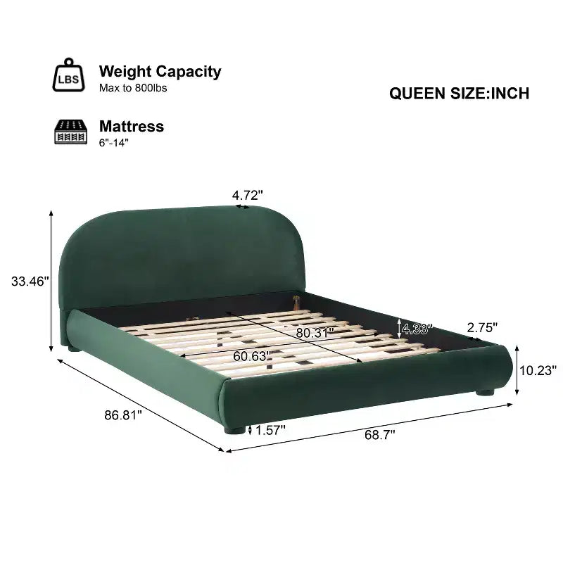 Christopher Knight Home Emilia Modern Upholstered Platform Bed with Curved Headboard