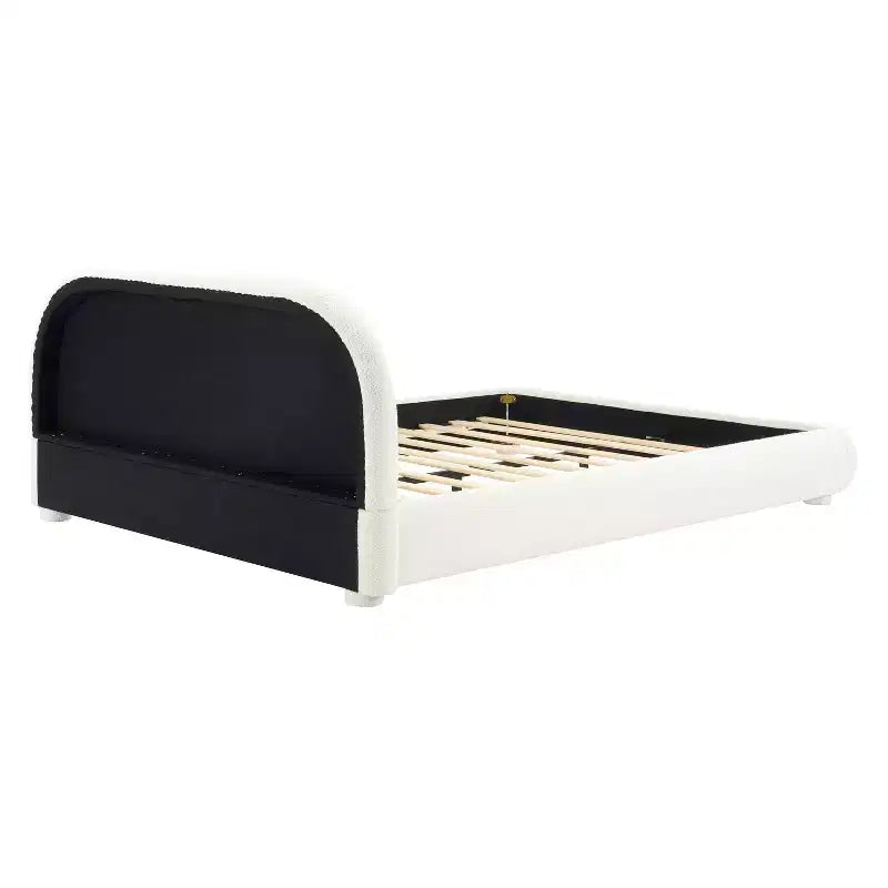 Christopher Knight Home Emilia Modern Upholstered Platform Bed with Curved Headboard