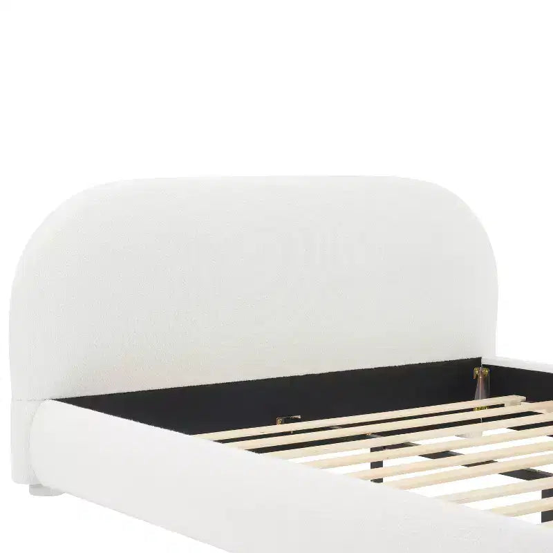 Christopher Knight Home Emilia Modern Upholstered Platform Bed with Curved Headboard
