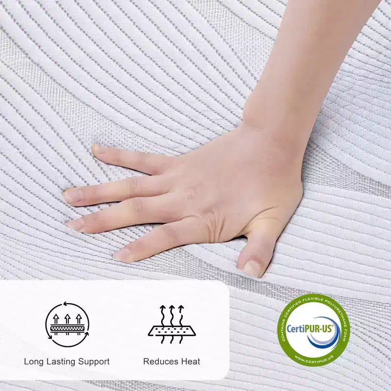 Dyonery Firm Memory Foam Mattress Twin XL Size Premier Cooling Green Tea/Gel Bed-Mattress