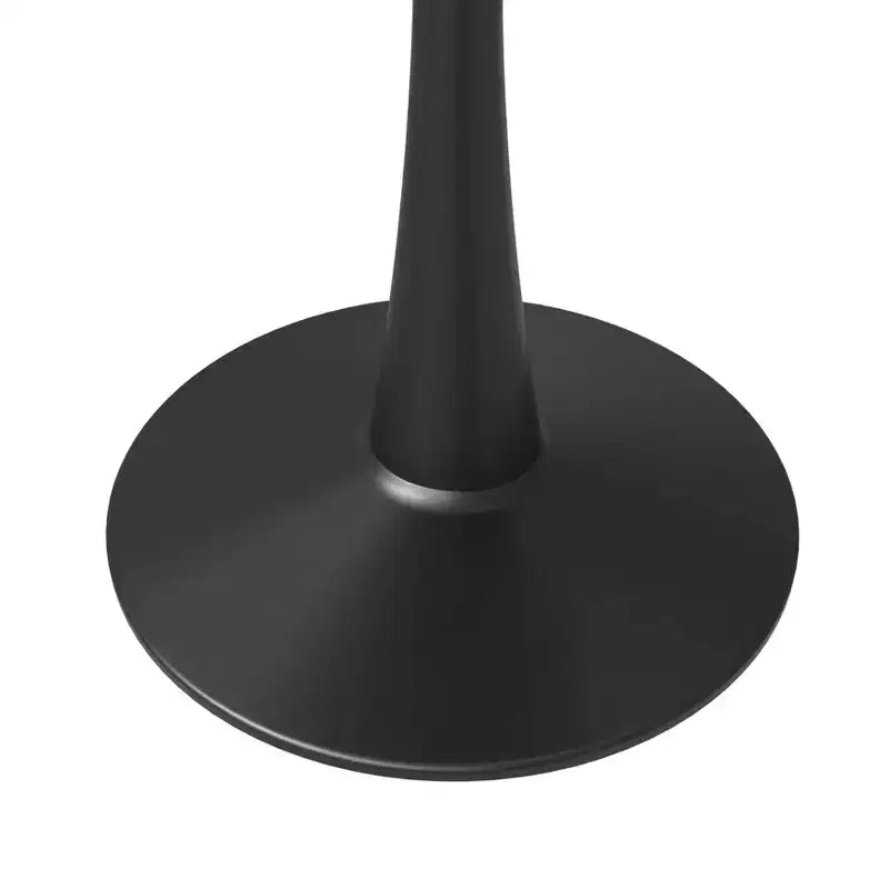 LeisureMod Bristol Square Dining Table with MDF Top and Black Steel Pedestal Base for Modern Kitchen and Dining Room