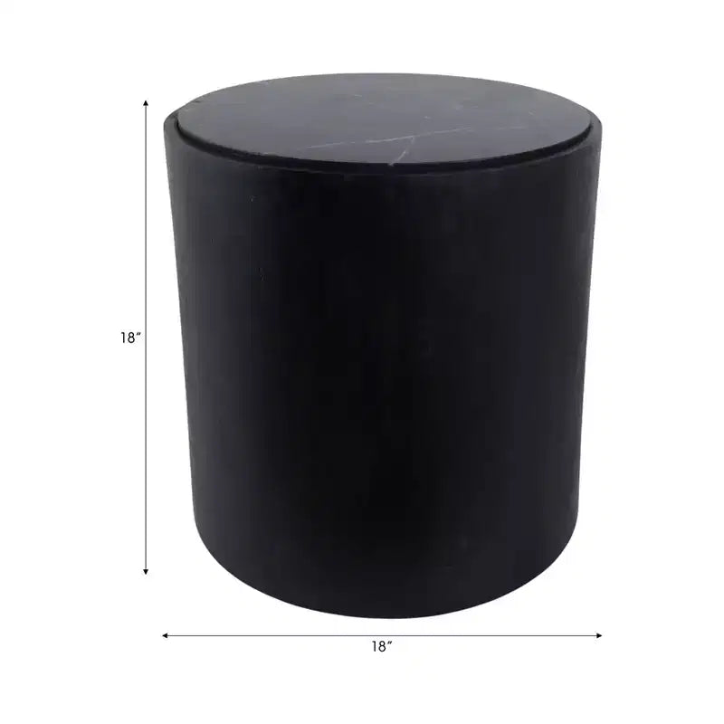 Modern Stone & Mango Wood Accent Table with Sleek Marble Top, Contemporary Round Design, Durable Solid Wood Base for Stylish Home Decor
