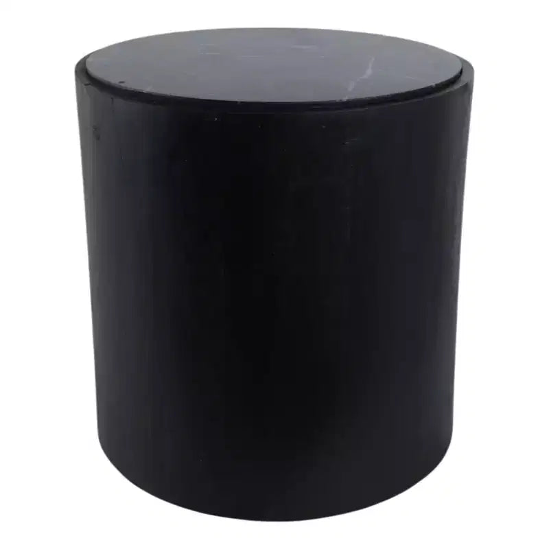 Modern Stone & Mango Wood Accent Table with Sleek Marble Top, Contemporary Round Design, Durable Solid Wood Base for Stylish Home Decor