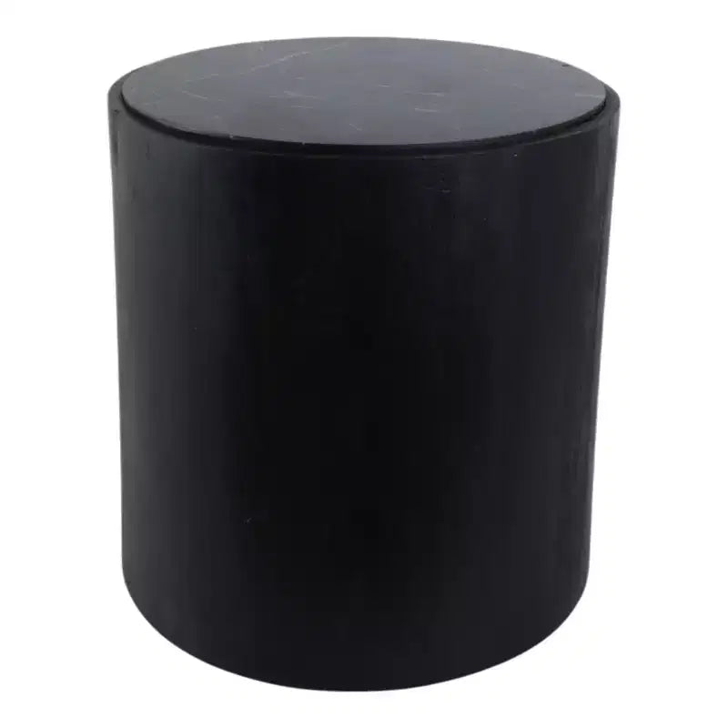 Modern Stone & Mango Wood Accent Table with Sleek Marble Top, Contemporary Round Design, Durable Solid Wood Base for Stylish Home Decor