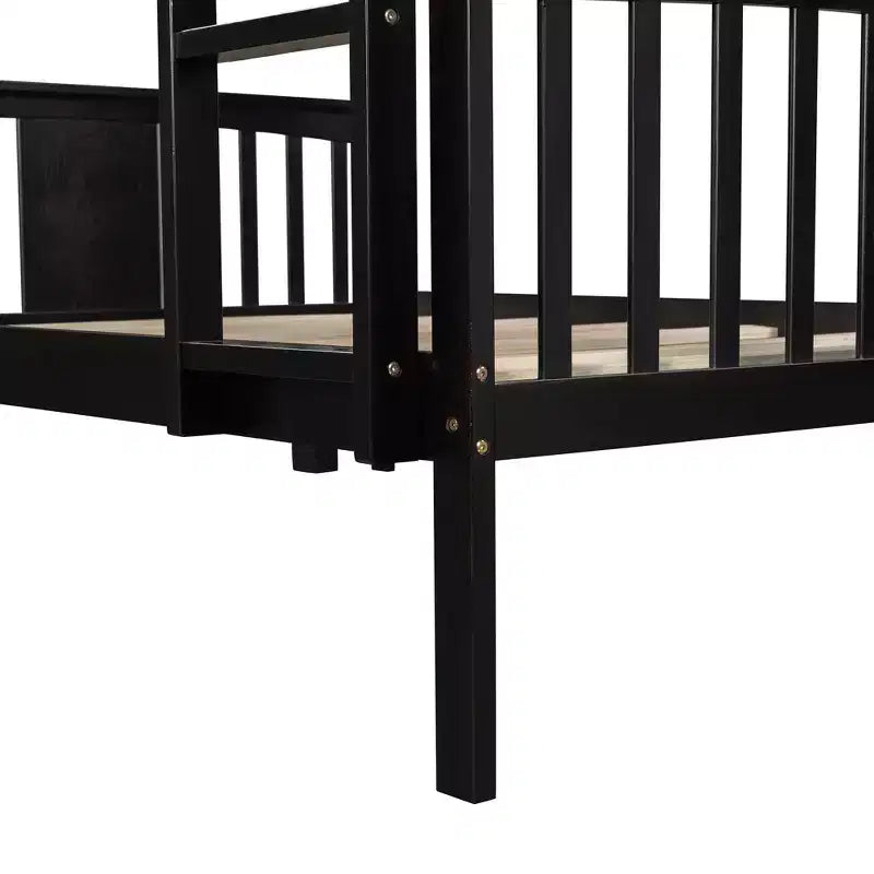 Full over Full Bunk Bed for Kids, Full Size Bunk Bed Frame with Guard Rail for Bedroom Dorm