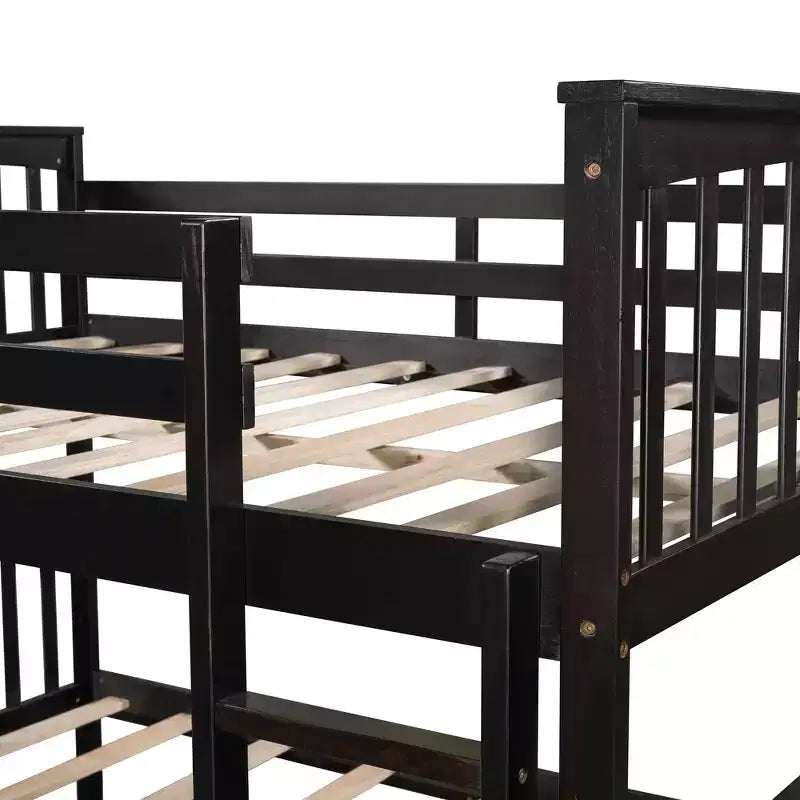 Full over Full Bunk Bed for Kids, Full Size Bunk Bed Frame with Guard Rail for Bedroom Dorm