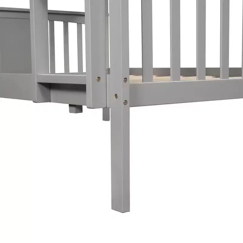 Full over Full Bunk Bed for Kids, Full Size Bunk Bed Frame with Guard Rail for Bedroom Dorm
